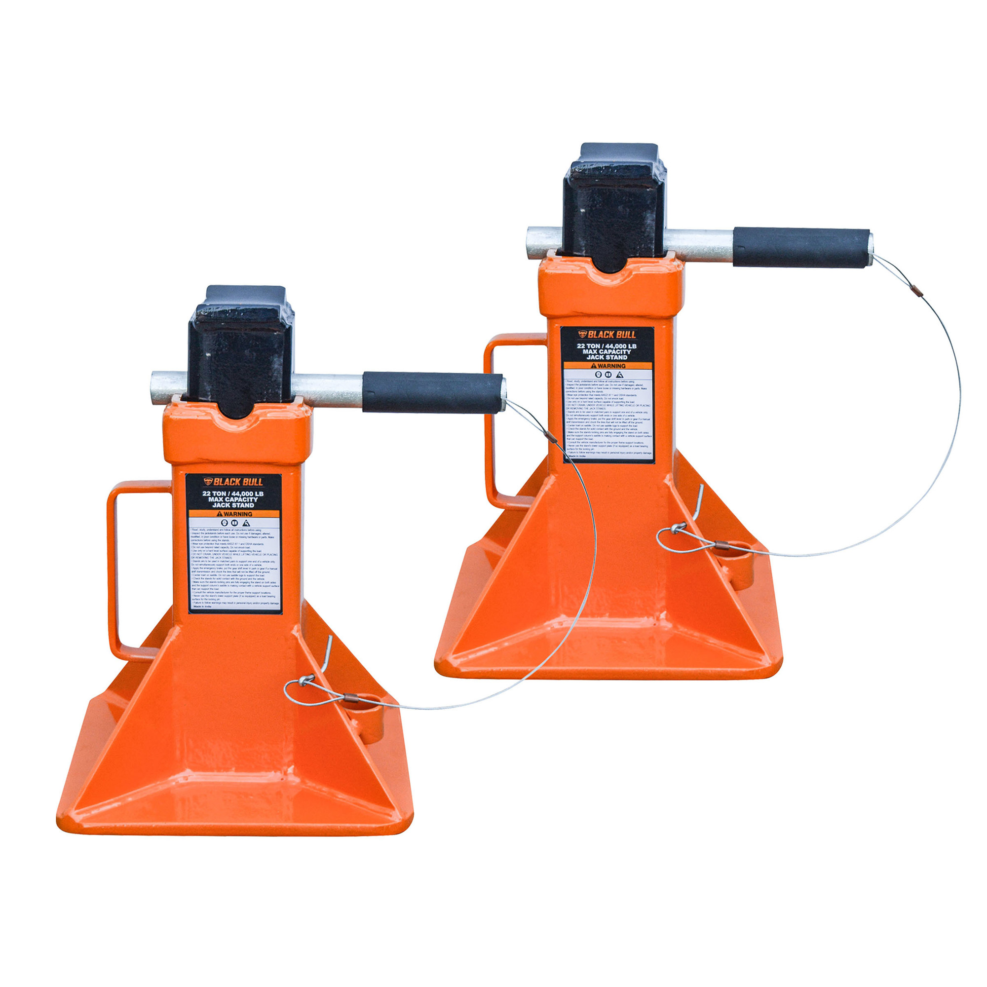 Buffalo Tools, 22 Ton Jack Stand Set (2pk), Lift Capacity 22 Tons, Max. Lift Height 20 in, Min. Lift Height 12 in, Model# JS22SET